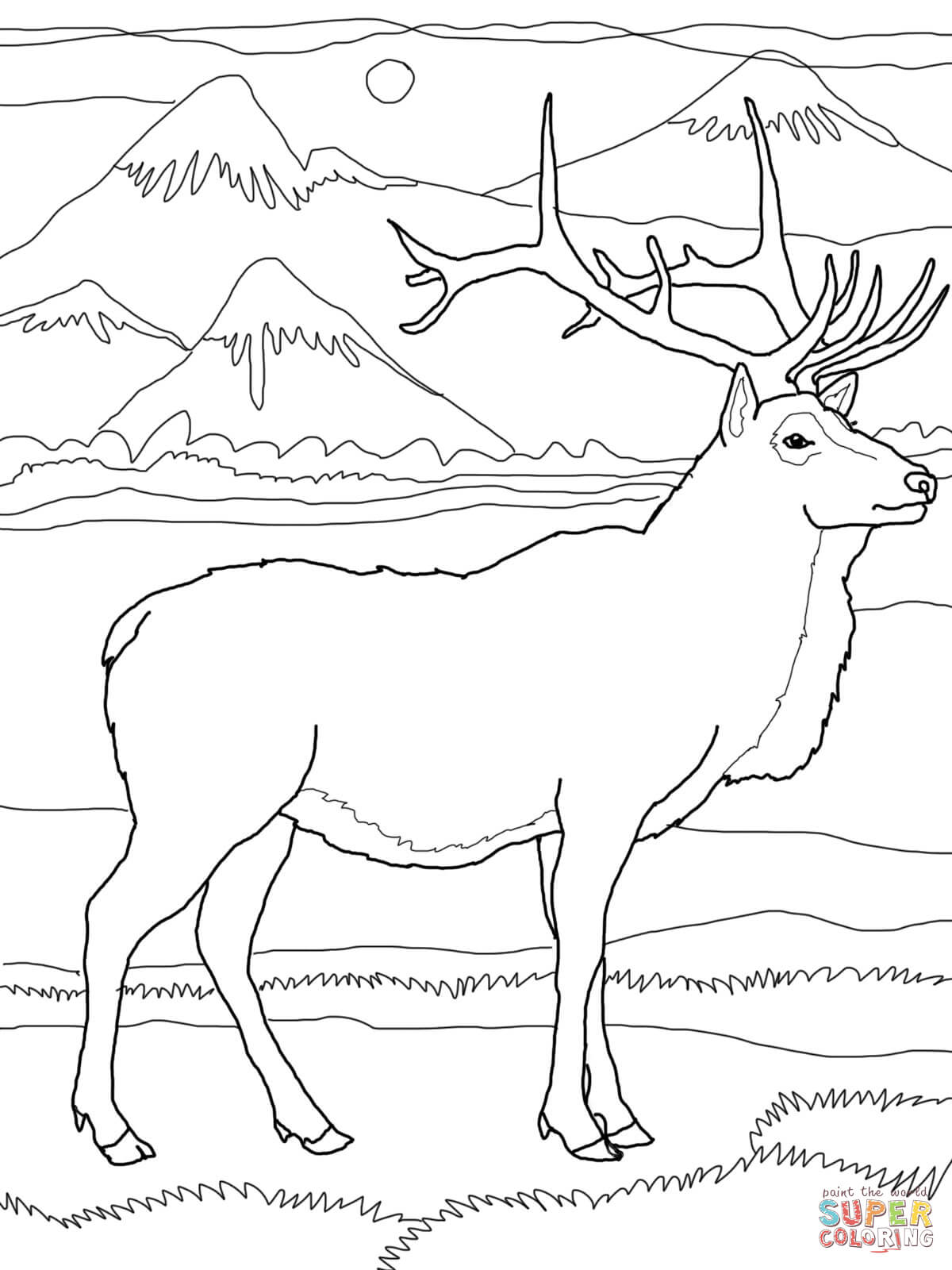 1200x1600 Bull Elk Coloring Pages Download And Print For Free Best Of Inside