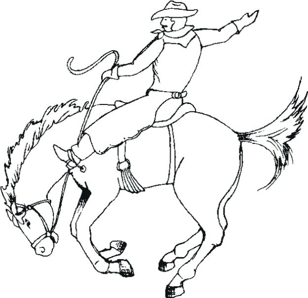 624x605 Bull Riding Coloring Pages Free Cowboy Characters Printable