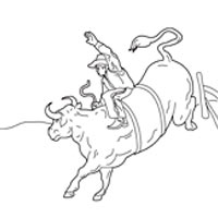 200x200 Bull Riding Coloring Pages Surfnetkids
