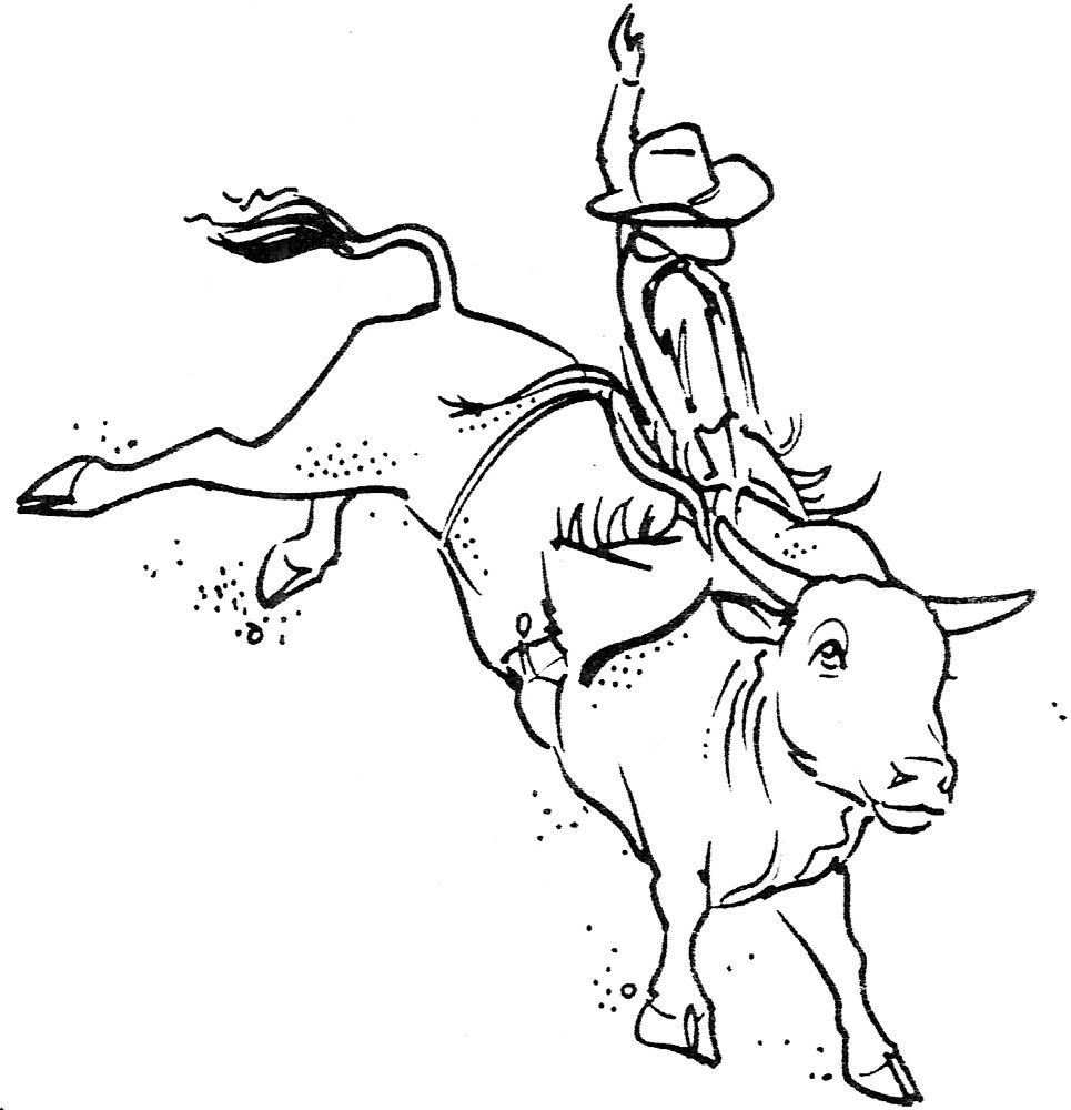 965x1000 Unique Pbr Coloring Pages Bull Rider 8x10 300