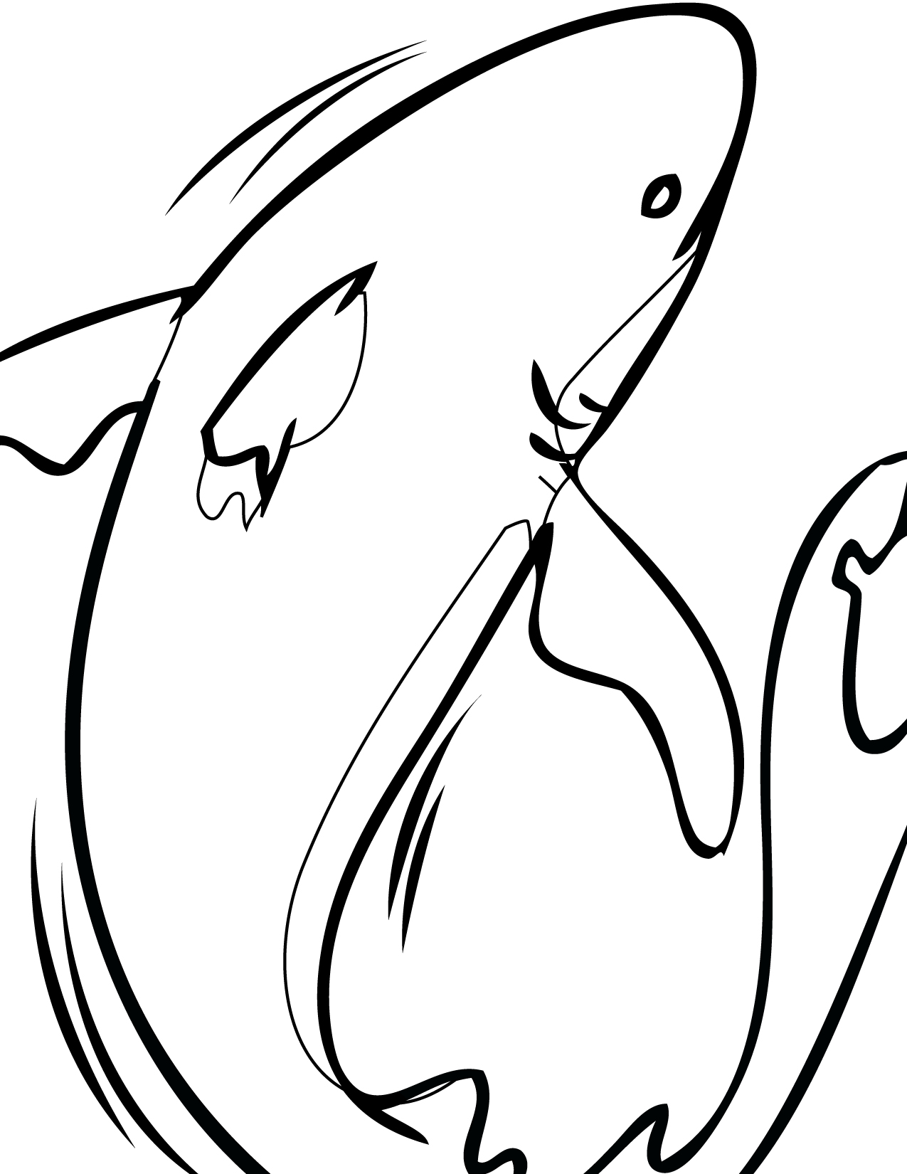 1275x1650 Bull Shark Coloring Page