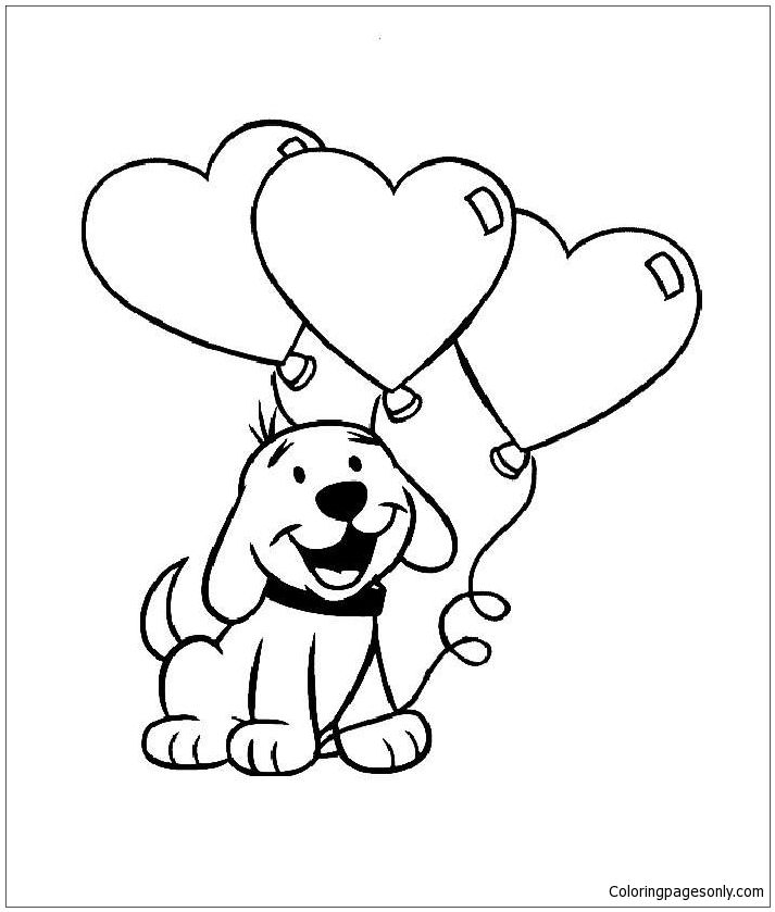 713x839 Cute Puppy With Heart Coloring Page Puppy Coloring Pages