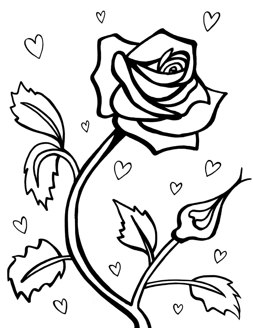 850x1100 Roses Coloring Pages
