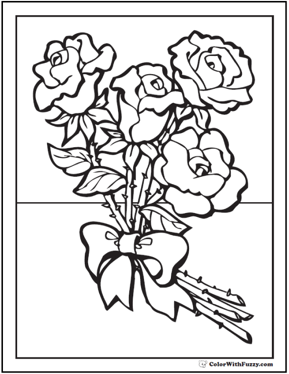 590x762 Rose Coloring Pages Customize Pdf Printables