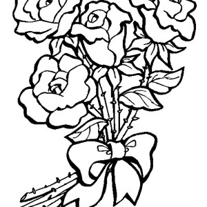 300x300 Roses Flower Bouquet Coloring Page Color Luna