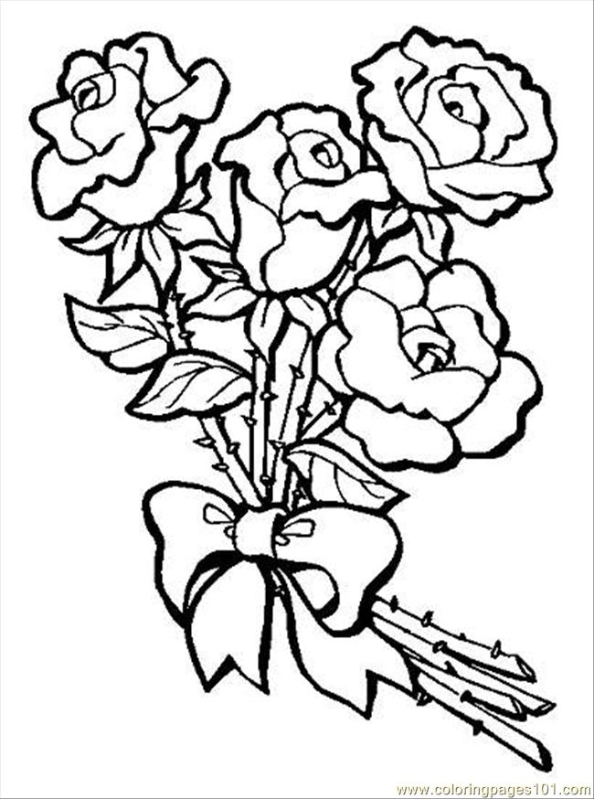 650x874 Bouquet Of Roses Coloring Pages S Bouquet Of Rosespreview Coloring
