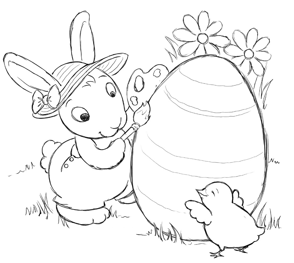 Realistic Bunny Coloring Pages 1200x1074 Realistic Bunny Coloring Pages