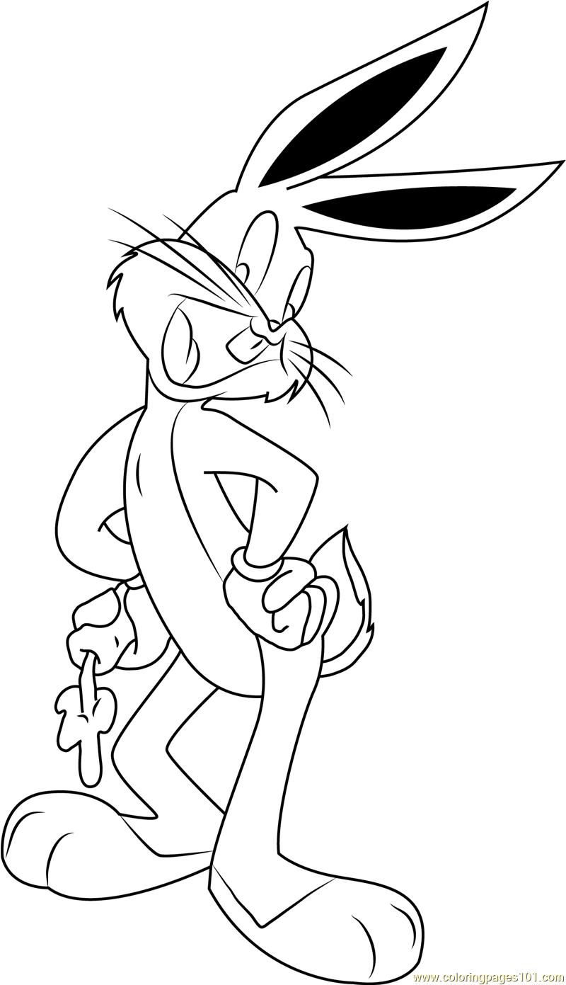800x1391 Colossal Bunny With Carrot Coloring Pages Bugs Page Free