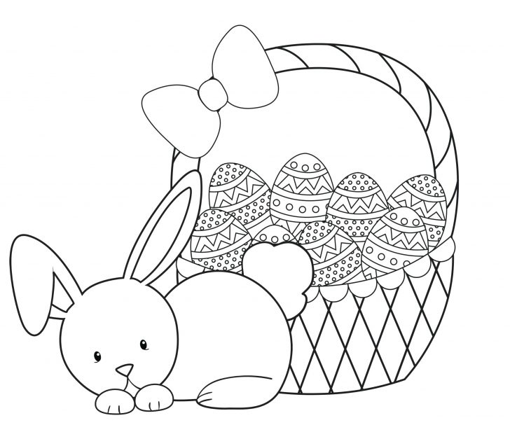 728x607 Cute Easter Bunny Eat Carrot Coloring Page Pages Of Animals