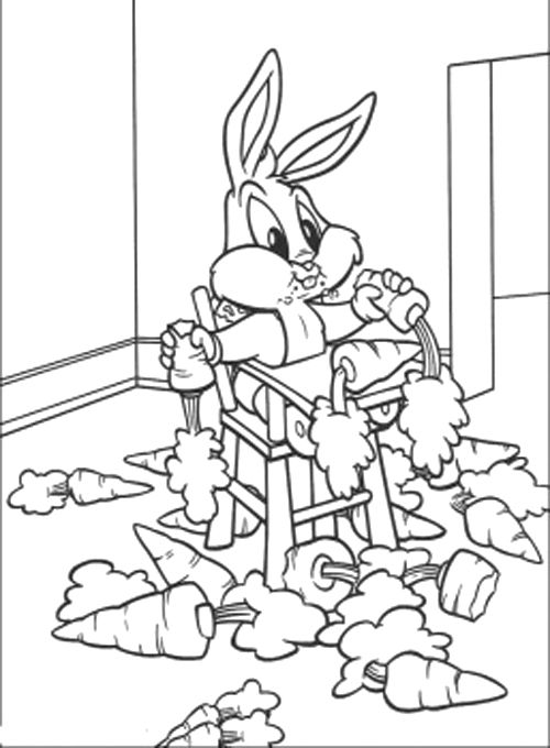 500x680 Baby Bugs Bunny Eat Lots Of Carrot Coloring Pages