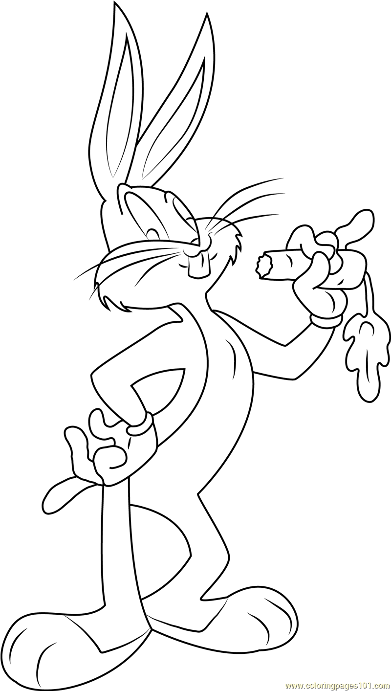 800x1413 Bugs Bunny Eating Carrot Coloring Page