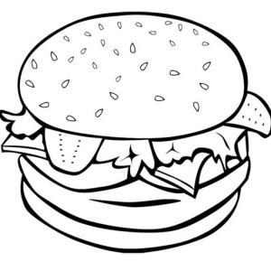 300x300 Cola Fries Burger Junk Food Trio Coloring Page Cola Fries