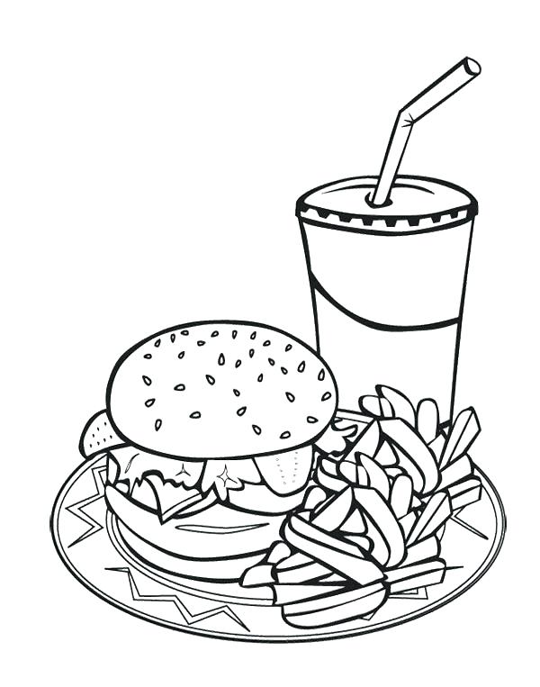 600x763 Fresh Fast Food Coloring Pages Or Junk Plus Fried Chicken 59