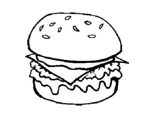 500x397 The Big Burger Junk Food Coloring Page For Kids Action Man