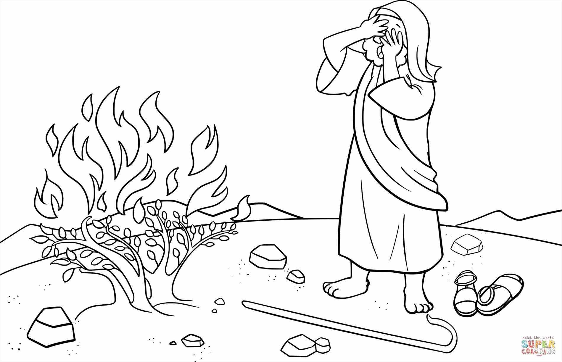 1899x1224 Moses And Burning Bush Coloring Pages Learnfree Printable Free