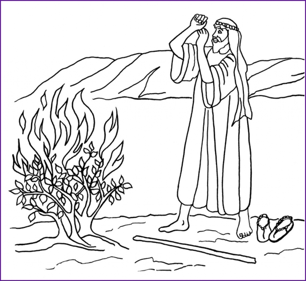 1024x940 Moses Coloring Pages And The Burning Bush To Download Free Page