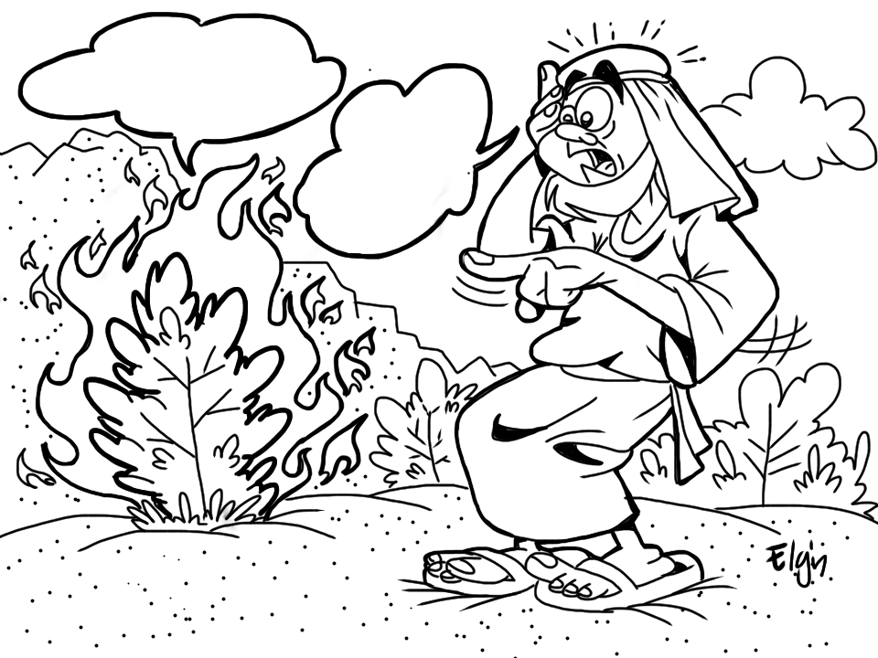 960x720 Moses And The Burning Bush Coloring Page Sunday School