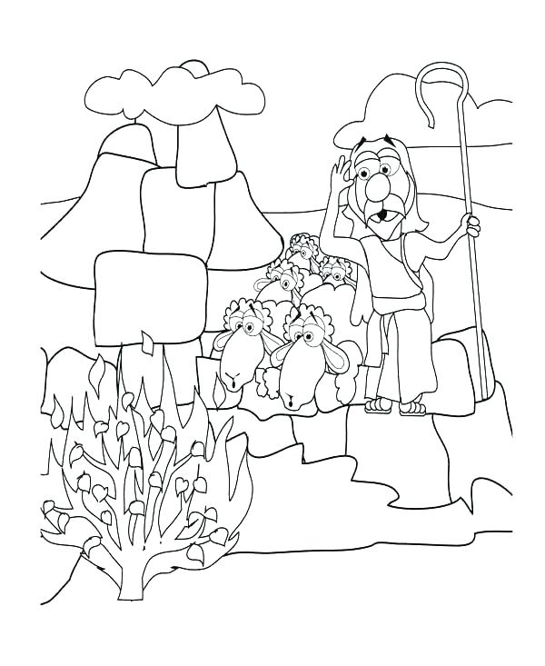 600x733 Moses Burning Bush Coloring Page Shippa.co
