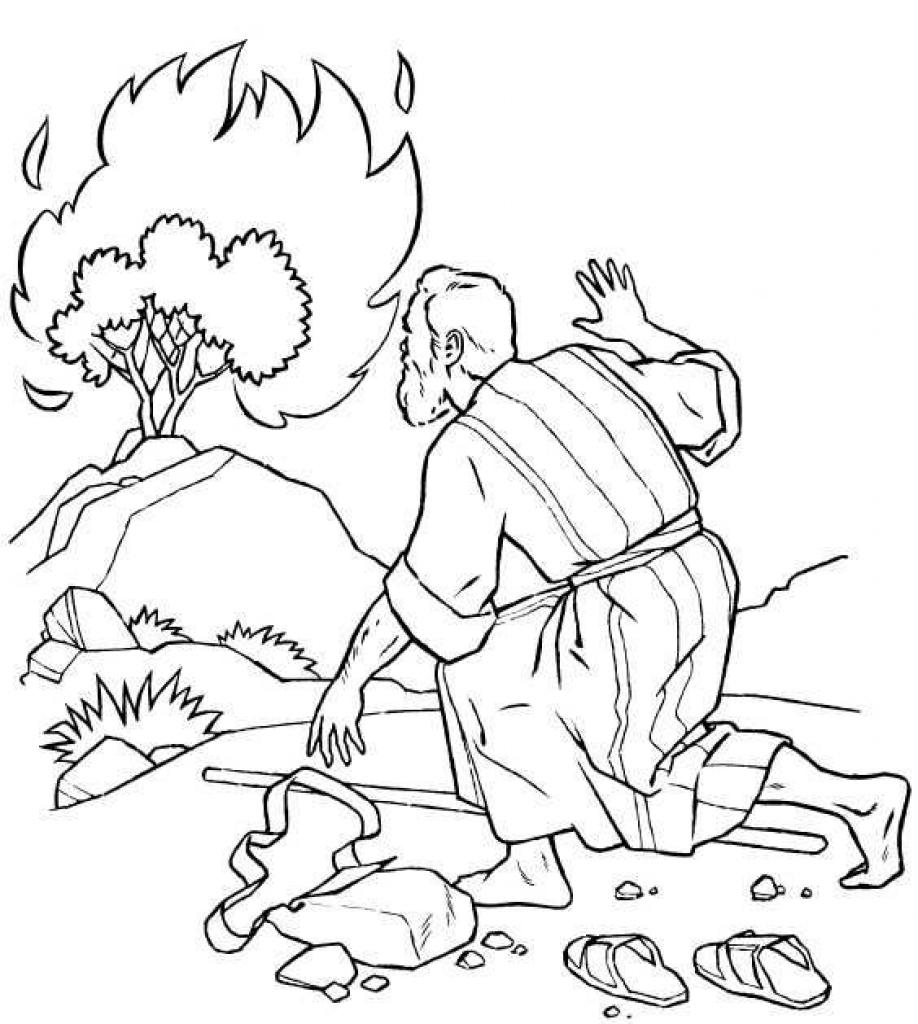 918x1024 Burning Bush Coloring Page 1000 Ideas About Burning Bush Craft