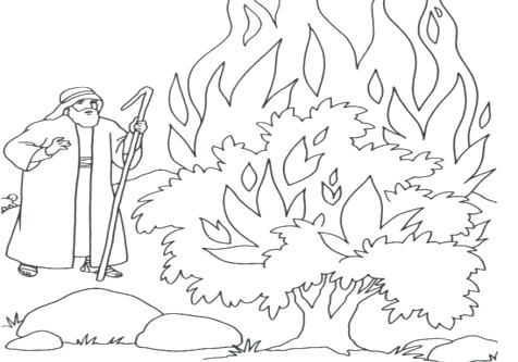 476x333 Burning Bush Coloring Page Coloring Trend Medium Size Cool Stance