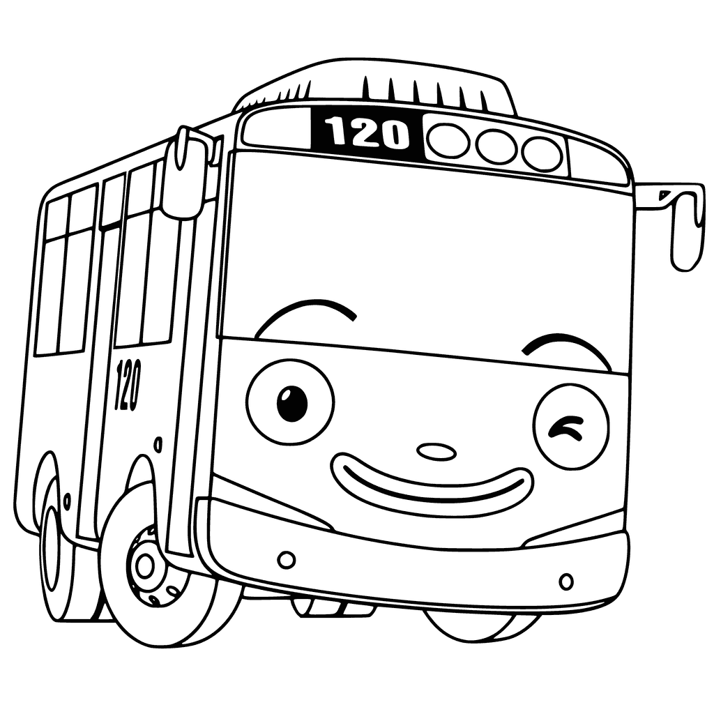 Tayo The Little Bus Coloring Page 1024x1024 Tayo The Little Bus Coloring Page