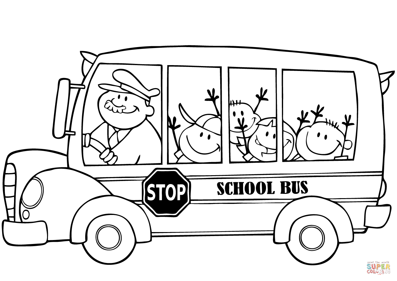 Greatest School Bus Color Page Driver Coloring For Kids 1300x919 Greatest School Bus Color Page Driver Coloring For Kids