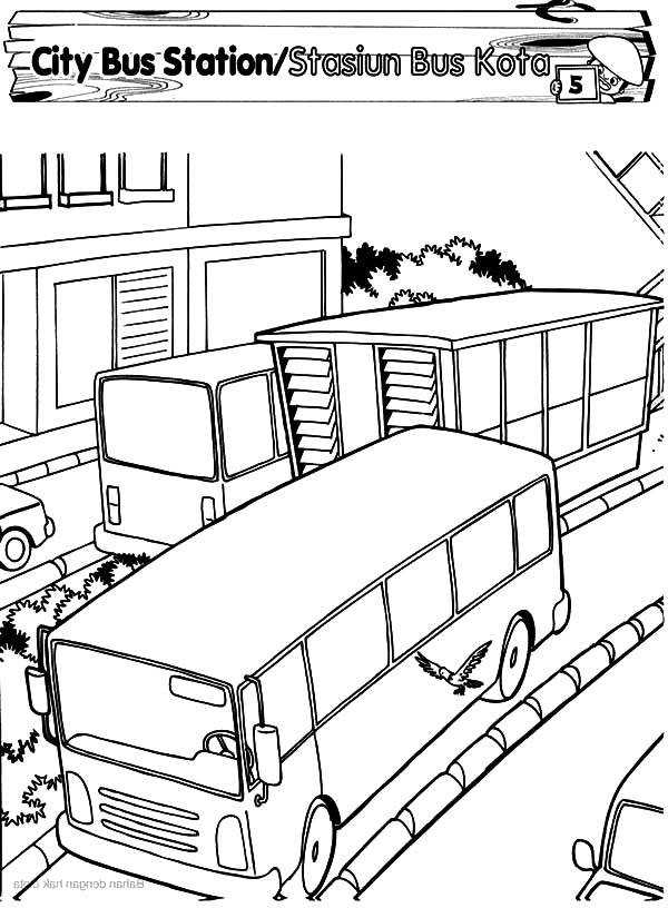 600x816 City Bus Station Coloring Pages