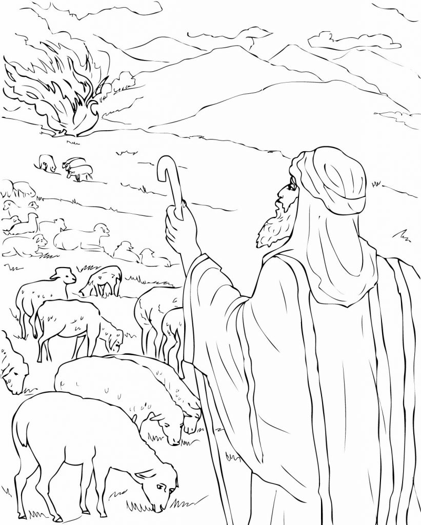 Coloring Pages And Coloring Books. Moses And The Burning Bush 821x1024 Coloring Pages And Coloring Books. Moses And The Burning Bush