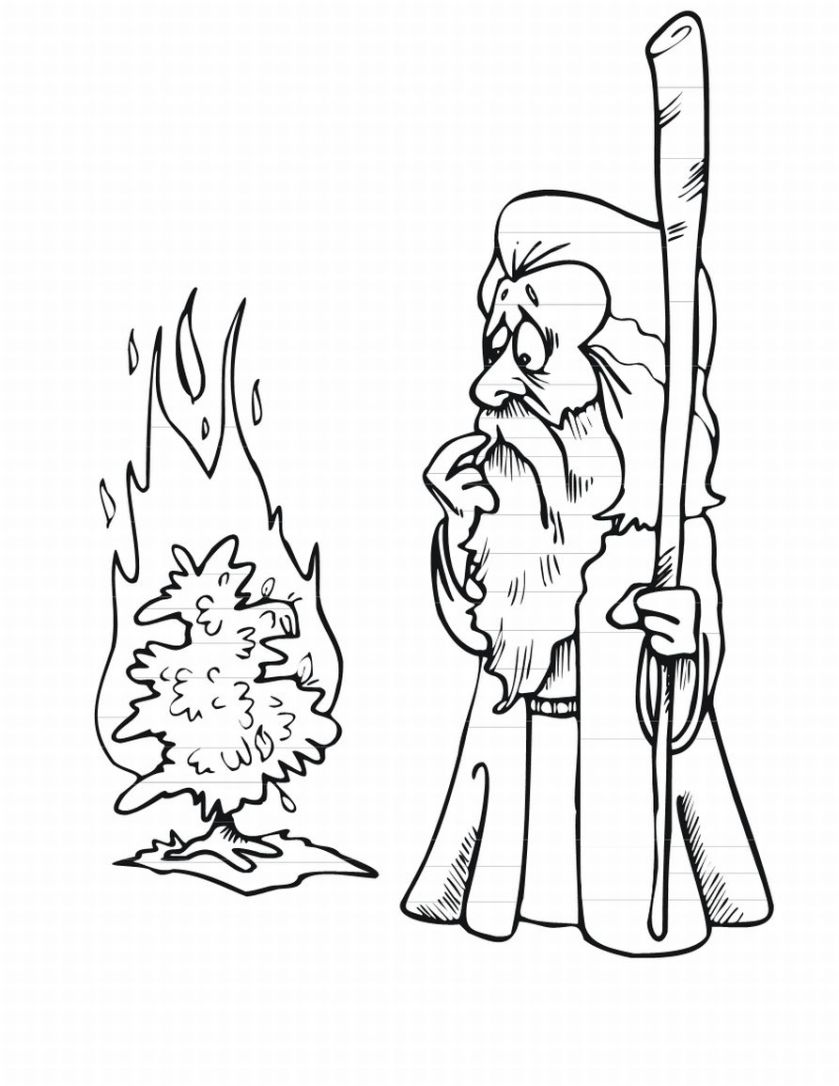 Edge Moses And The Burning Bush Coloring Pages 839x1086 Edge Moses And The Burning Bush Coloring Pages
