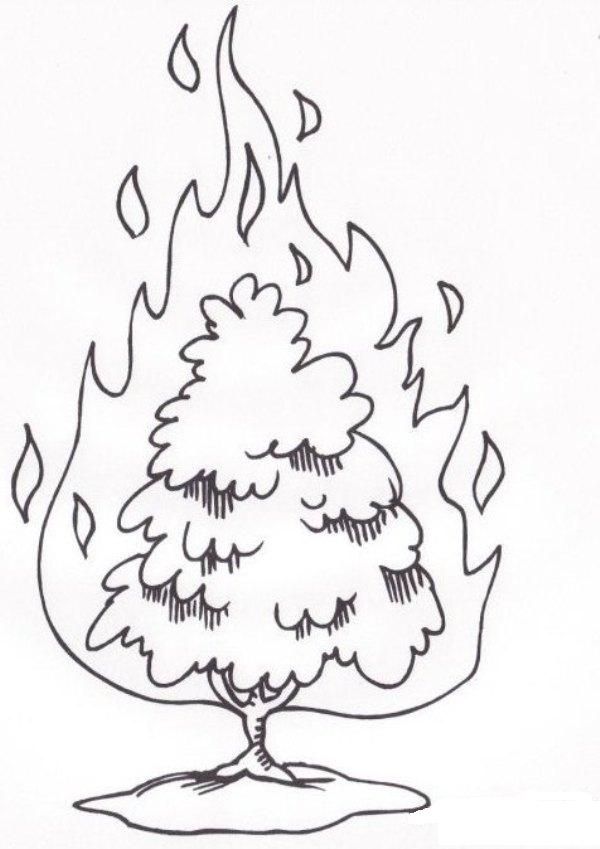 Moses And The Burning Bush Coloring Page 600x849 Moses And The Burning Bush Coloring Page
