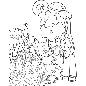 Moses And The Burning Bush Coloring Page 300x300 Moses And The Burning Bush Coloring Page