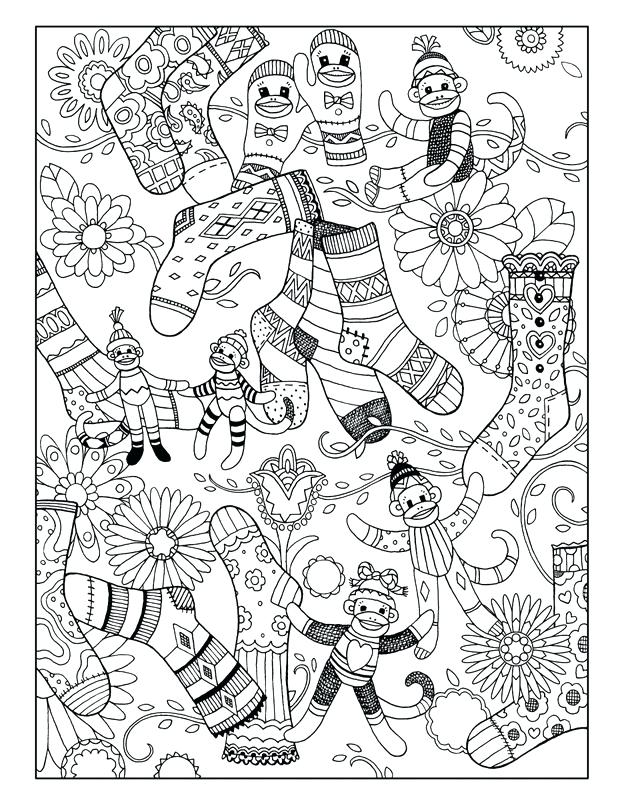 618x800 Sock Monkey Coloring Book Whimsical Sock Monkey Business Coloring