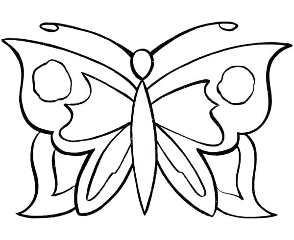600x490 Butterfly Coloring Pages Pictures Simple Pattern Butterfly