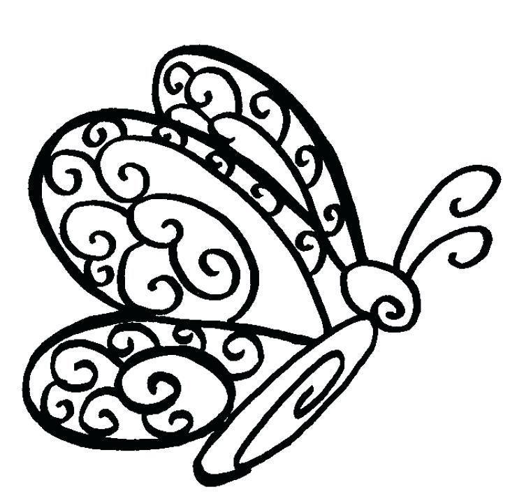 730x717 Simple Butterfly Coloring Pages Simple Butterfly Doodle Coloring