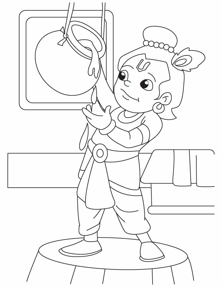 738x954 Butter Coloring Pages Krishna The Innocent Thief