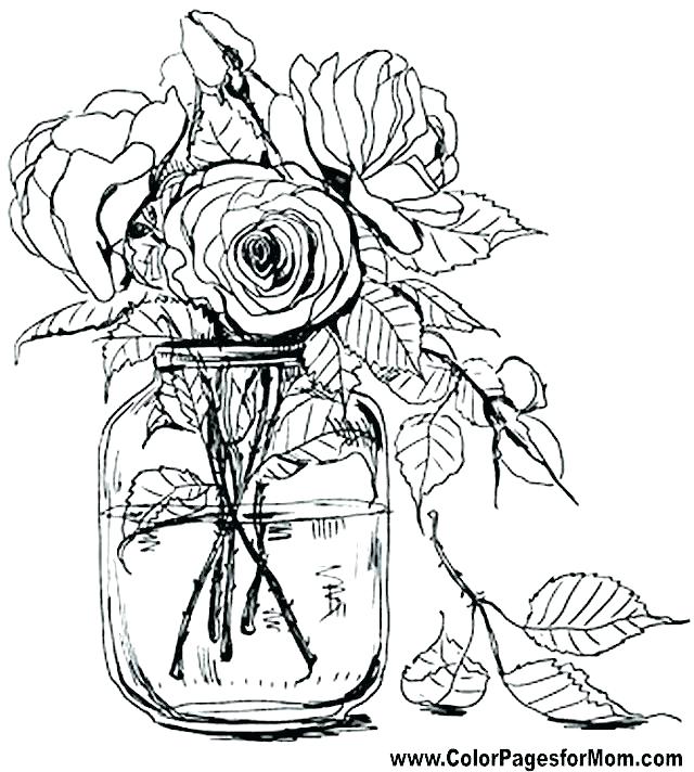 640x712 Coloring Pagesflowers Flower Coloring Pages For Adults Book