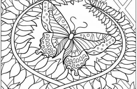 469x304 Butterfly And Flower Coloring Pages For Adults Just Colorings