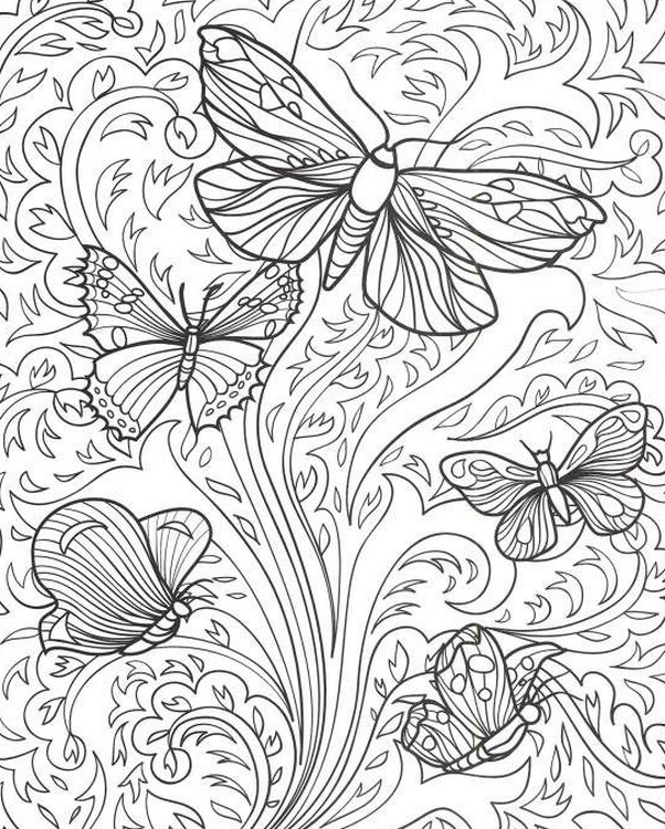 Adult Coloring Pages Butterflies 602x750 Adult Coloring Pages Butterflies
