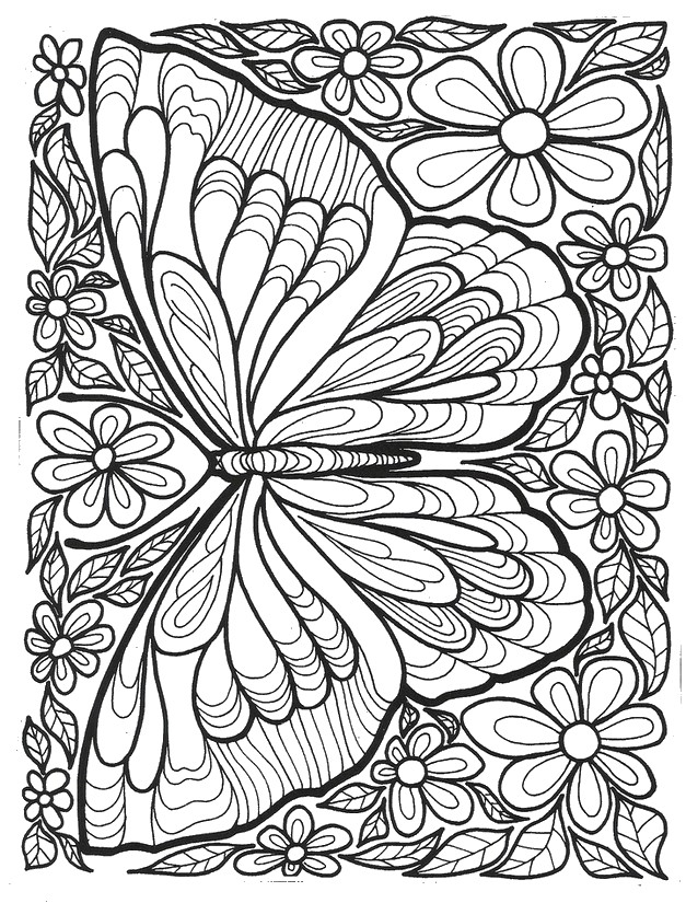 Butterfly Coloring Pages For Adults 627x825 Butterfly Coloring Pages For Adults