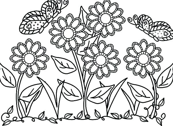 Picturesque Design Adult Flower Coloring Pages Copy Free 600x435 Picturesque Design Adult Flower Coloring Pages Copy Free