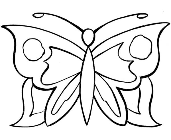 Simple Butterfly Graphic Pattern Coloring Page 600x490 Simple Butterfly Graphic Pattern Coloring Page