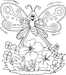 Some Common Variations Of The Flower Coloring Pages Butterfly 262x300 Some Common Variations Of The Flower Coloring Pages Butterfly
