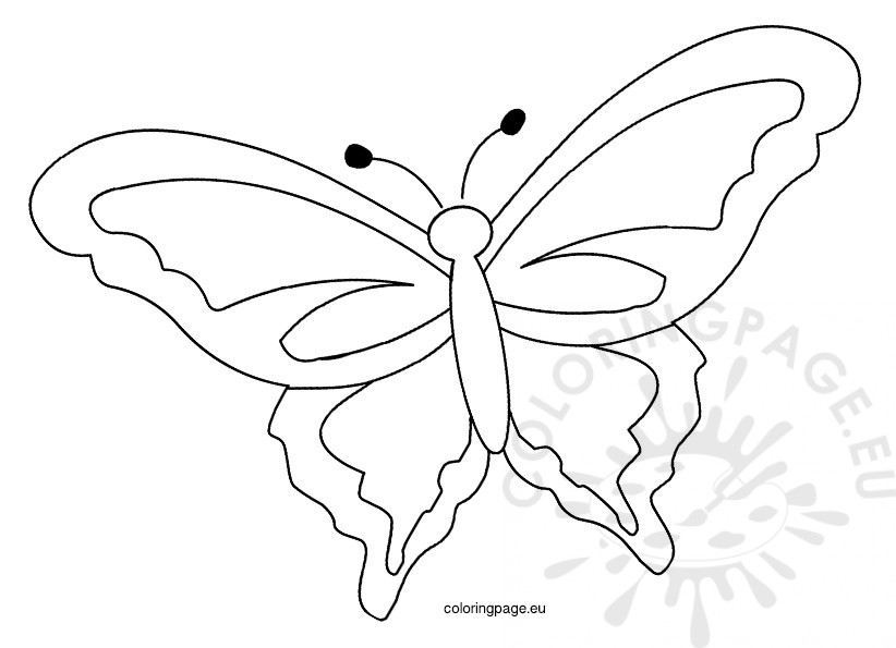 Printable Spring Butterfly Template Coloring Page 822x595 Printable Spring Butterfly Template Coloring Page