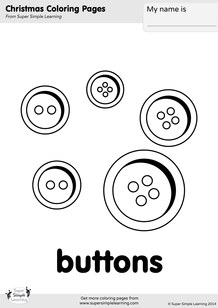 Buttons Coloring Page Super Simple 905x1280 Buttons Coloring Page Super Simple