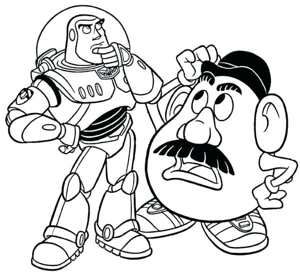 600x554 Buzz Coloring Pictures Buzz Coloring Pictures Potato Head And Buzz