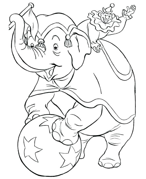 600x734 Clown Coloring Pages Circus Elephant And Circus Clowns Coloring