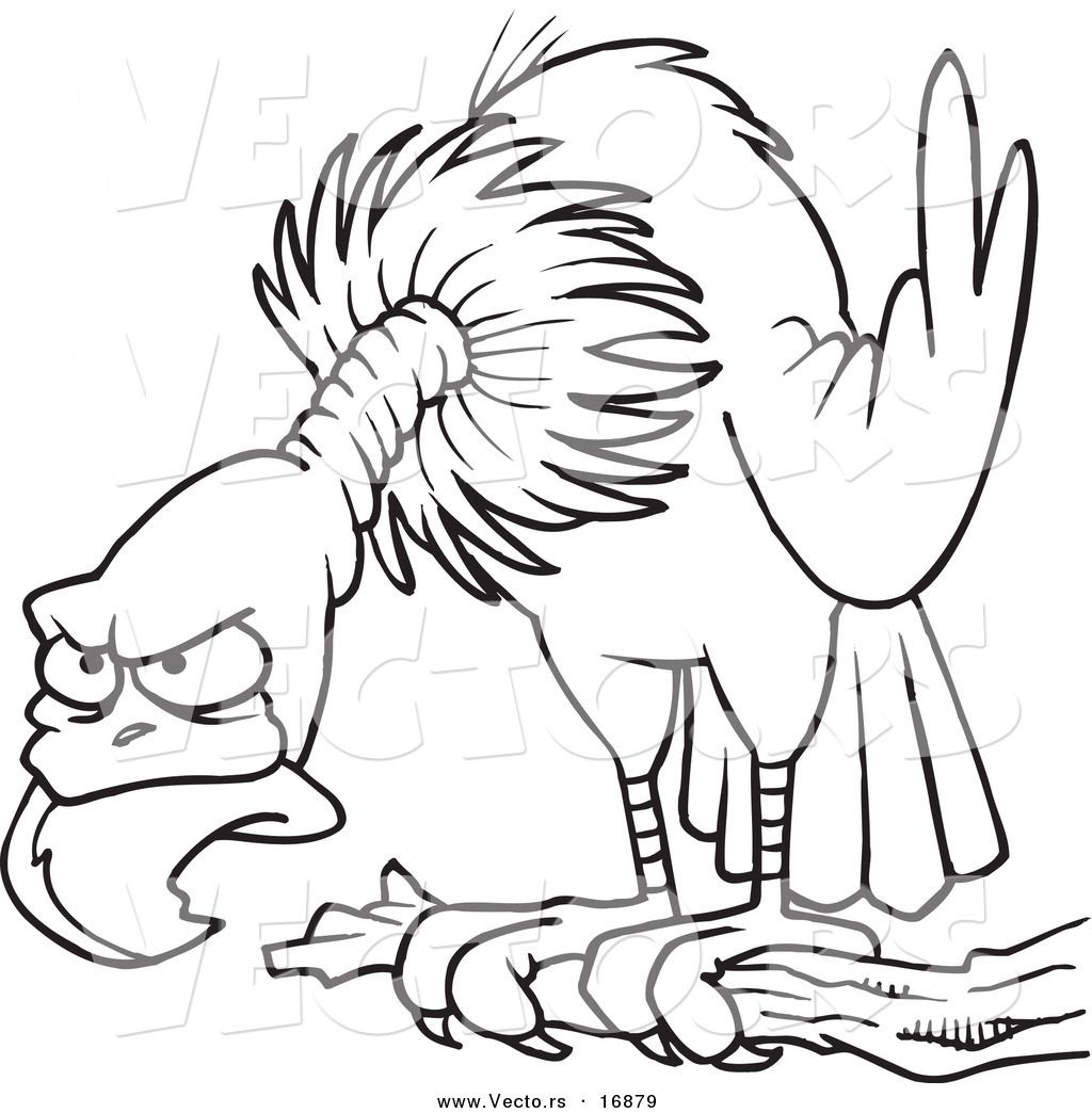 Vector Of A Cartoon Perched Buzzard 1024x1044 Vector Of A Cartoon Perched Buzzard