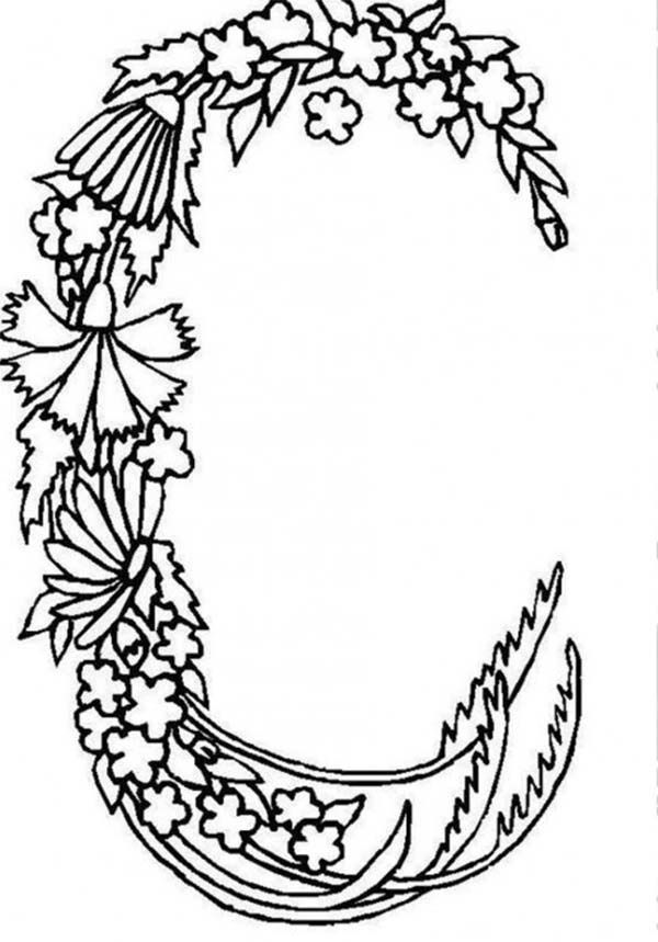Alphabet Flowers, Alphabet Flowers Letter C Coloring Pages 600x859 Alphabet Flowers, Alphabet Flowers Letter C Coloring Pages