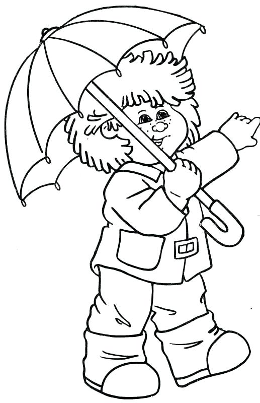 517x800 Cabbage Patch Kids Coloring Pages Wearing Umbrella A Online