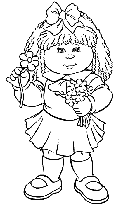 462x706 Cabbage Patch Kids Holding Flowers Cabbage Patch Kids Coloring